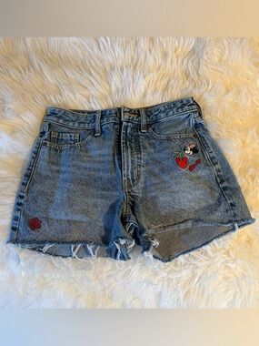 Old Navy Disney Minnie Mouse Embroidered Denim Shorts